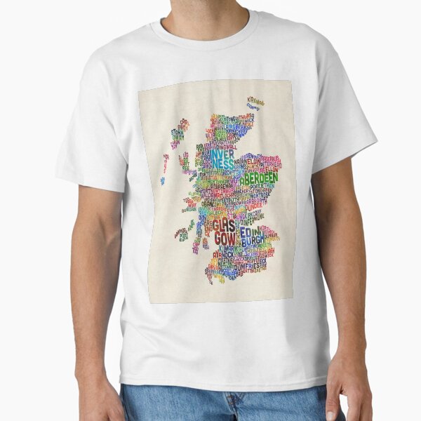 Scotland Typography Text Map Classic T-Shirt