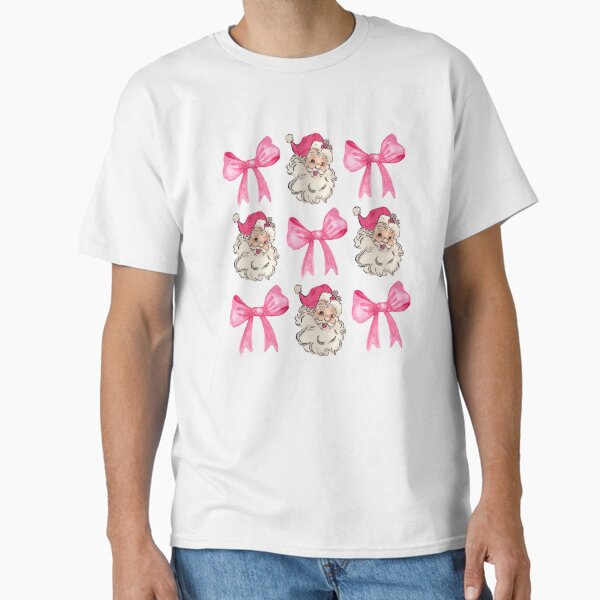 Pink Santa Coquette Bow Christmas Festive Classic T-Shirt