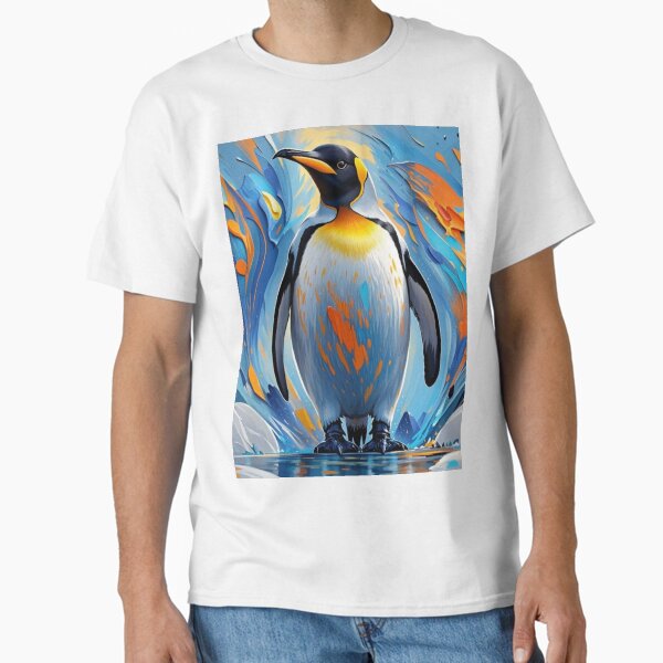 Penguin In Blue and Orange Color Classic T-Shirt