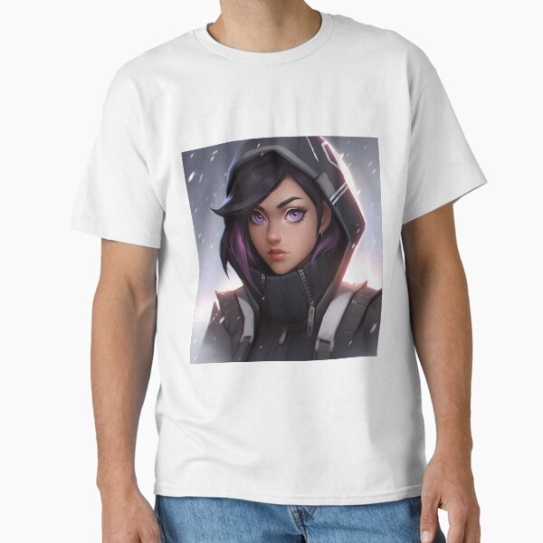 Winter Anime Girl with Violet Eyes Classic T-Shirt