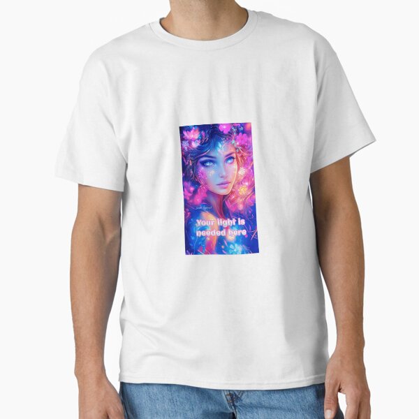Digital Art with Inspirational Quote Classic T-Shirt
