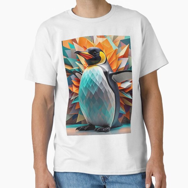 Geometric Colorful Minimalistic Penguin Classic T-Shirt