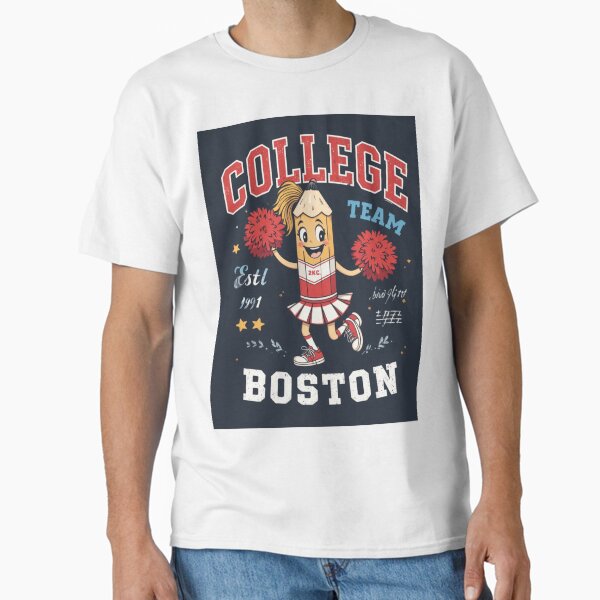 Boston College Cheerleader Pencil Cartoon Tee – Team Spirit Edition Classic T-Shirt