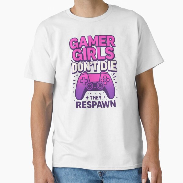 Gamer Girls Donâ€™t Die â€“ They Respawn: Power in pixel pink Classic T-Shirt