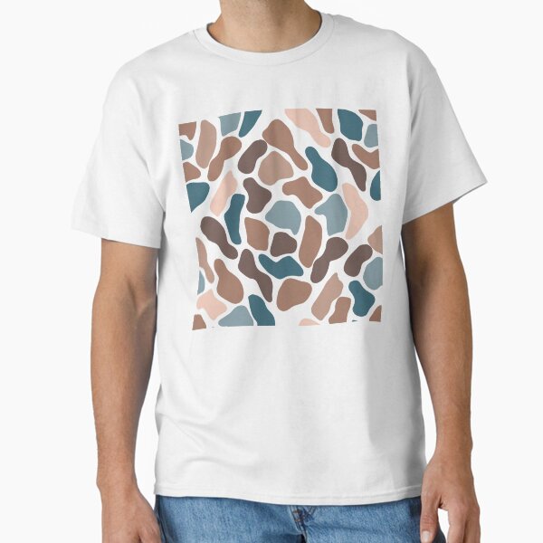 Abstract fluid shapes in browns and blues Classic T-Shirt