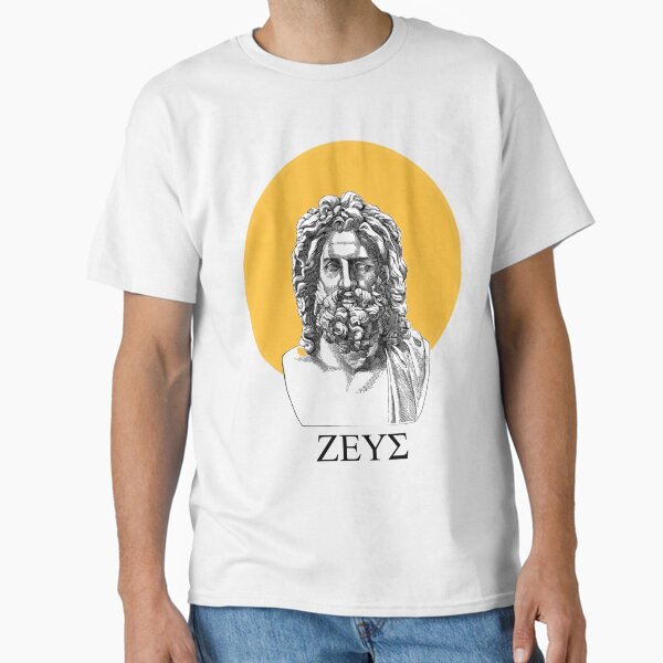 Zeus Bust Illustration – Greek God of Thunder (ZEΥΣ) Classic T-Shirt