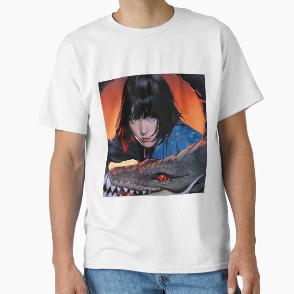 Shadowed Warrior With Curled Dragon Classic T-Shirt