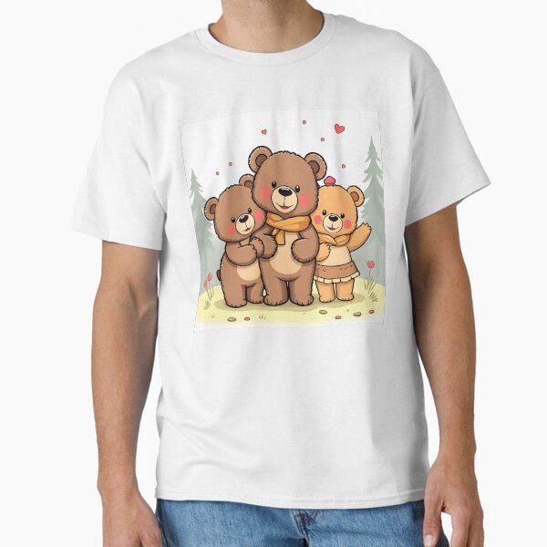 Cute Chibi Bear T-Shirt – Kawaii Anime Animal Graphic Tee for Kids & Adults Classic T-Shirt