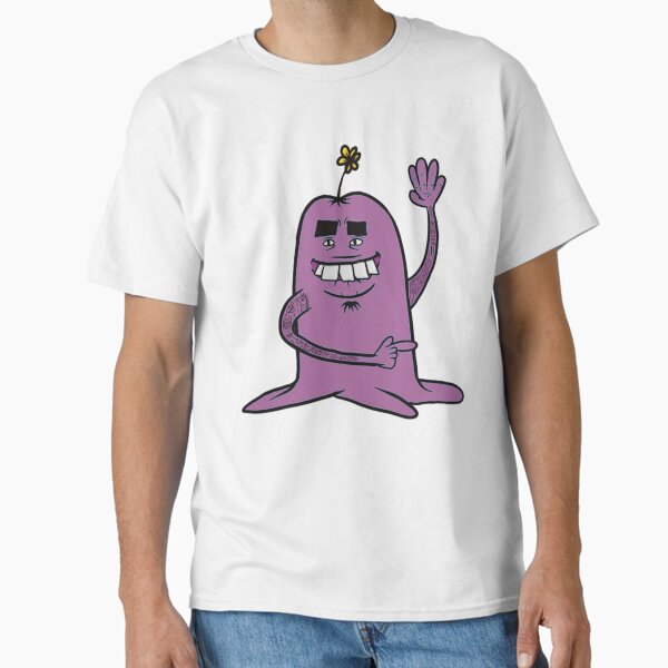 Funny unique pink cartoon character with yellow flower  Classic T-Shirt