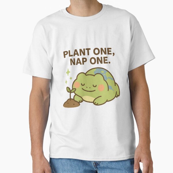Earth Frog Sticker Plant Nap Eco Cute Nature Classic T-Shirt