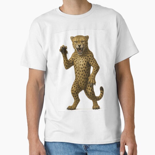 Fierce Anthropomorphic Cheetah in Combat Stance Classic T-Shirt