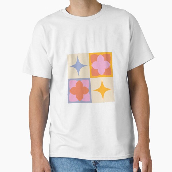 Retro Flowers Circus Tile Classic T-Shirt