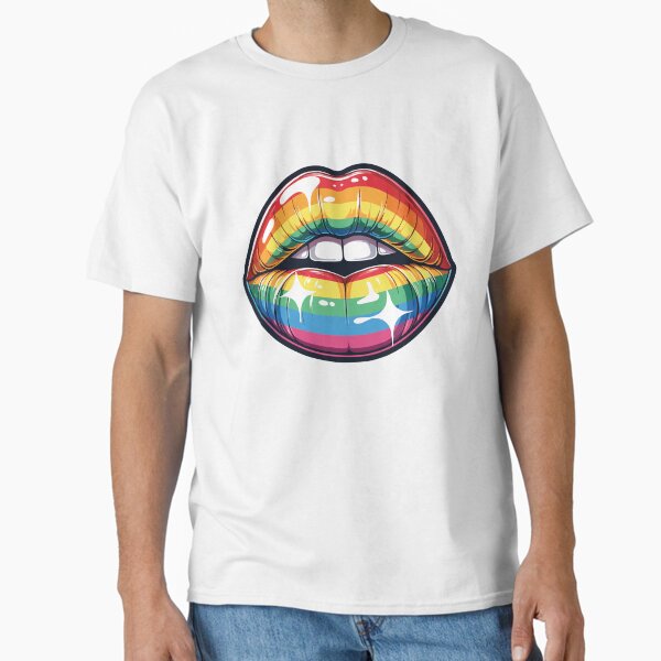 Lgbtq rainbow colors lips  Classic T-Shirt