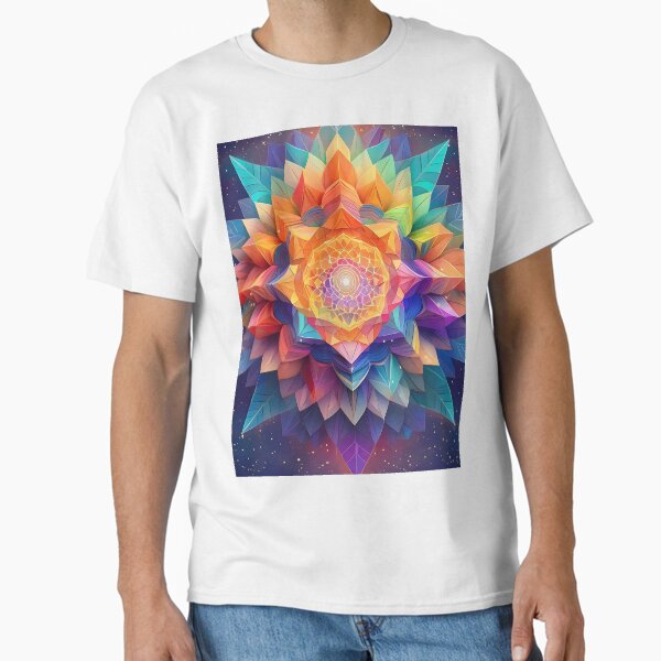 Beautiful and heavenly mandala art, kaleidoscope of shapes, origami Classic T-Shirt