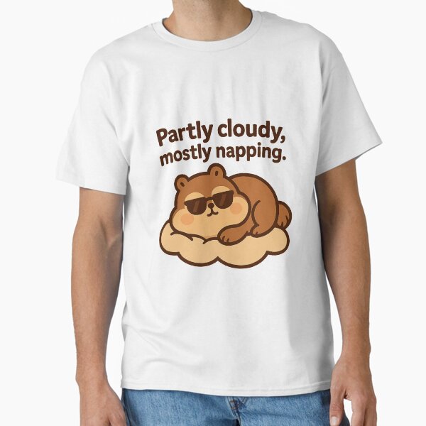 Funny Cloud Nap Squirrel Mole Weather Animal Art Classic T-Shirt