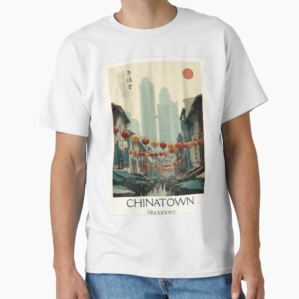 Chinatown Poster – Lantern-Lit Streets & Cultural Heritage Classic T-Shirt