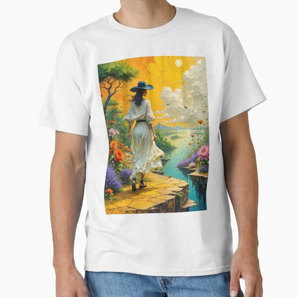 River Walk under a Golden Sky Classic T-Shirt