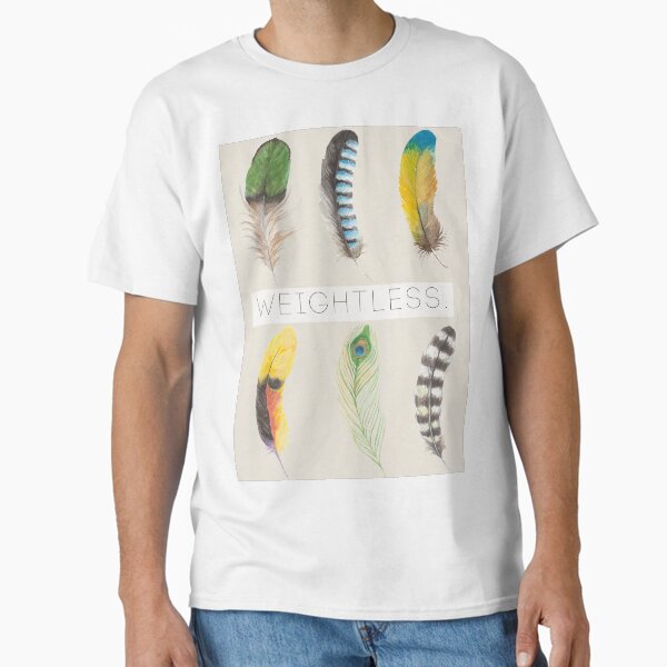 Colorful Feathers – Watercolor Bird Art with 'Weightless' Quote Classic T-Shirt