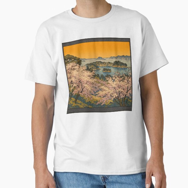 Cherry Blossoms Over Matsushima Bay | Ukiyo-e Style Japanese Landscape Classic T-Shirt