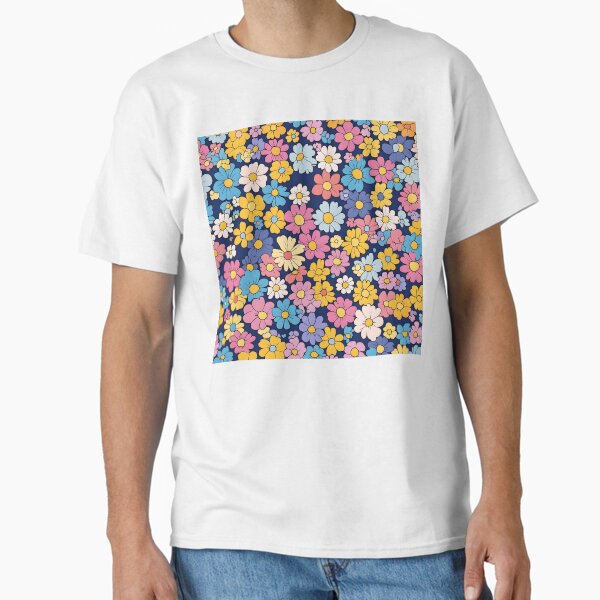 colorful cute flower pattern print Classic T-Shirt