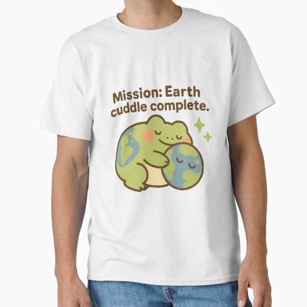 Earth Frog Sticker Hug Planet Eco Cute Art Classic T-Shirt