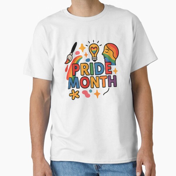 LGBTQ+ Pride Month Art | Rainbow Empowerment & Equality Symbols Classic T-Shirt