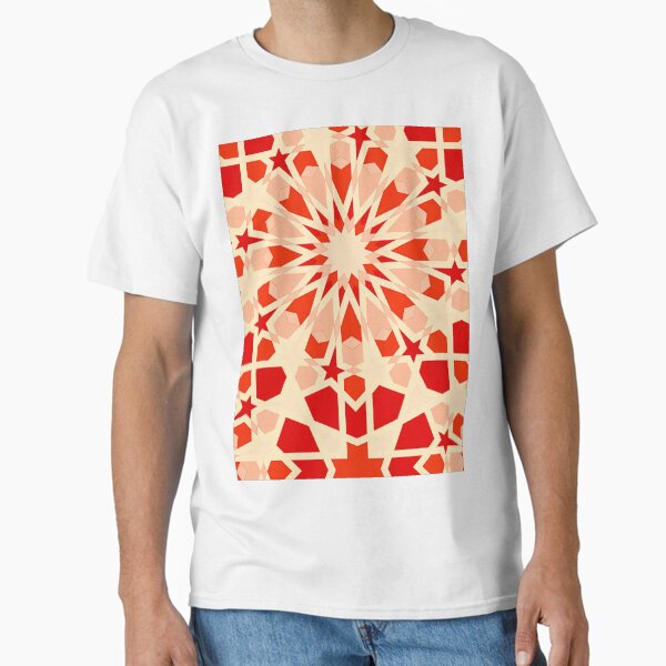 Elegant Islamic Mosaic in Warm Orange Tones Classic T-Shirt