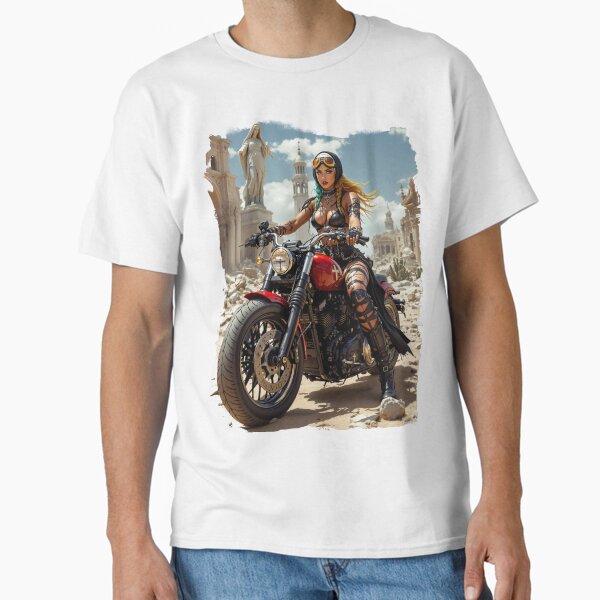 Biker Goddess in Ruins Classic T-Shirt