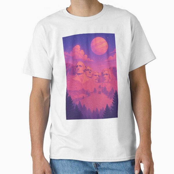 Mount Rushmore Surreal Retro Aesthetic Classic T-Shirt