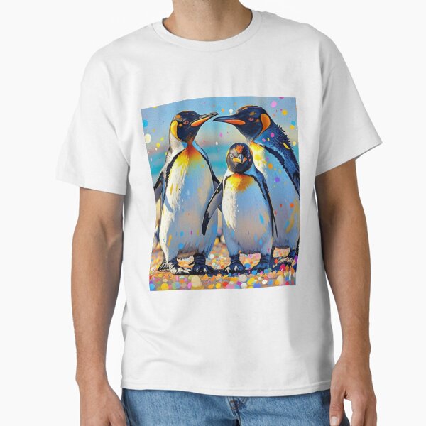 Penguins with Splashes of Colorful Dots  Classic T-Shirt