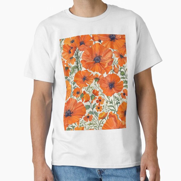Orange Poppy Flower Classic T-Shirt