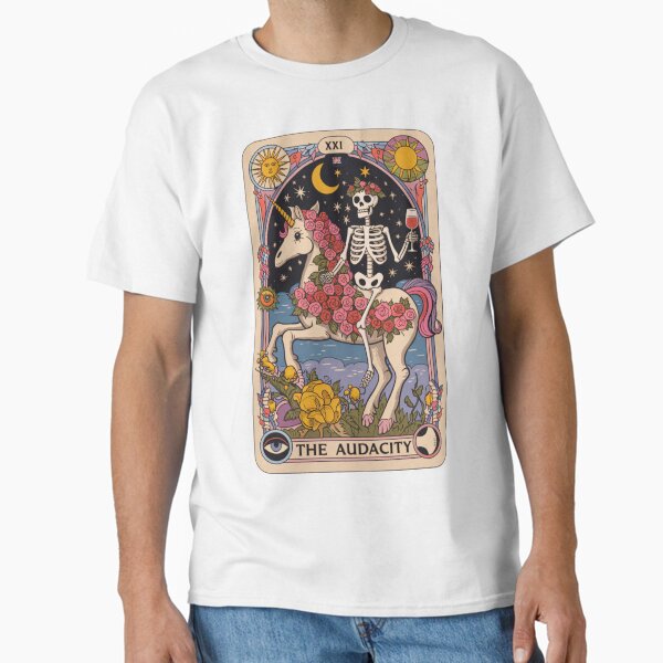 The Audacity – Skeleton on Unicorn Tarot Design Classic T-Shirt