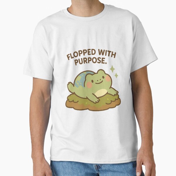 Earth Frog Sticker Cute Lazy Eco Nature Art Classic T-Shirt