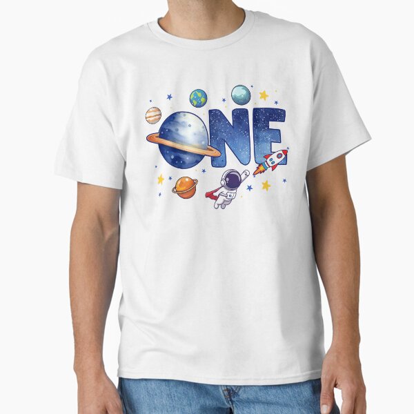 One Space Galaxy Planets First Birthday Astronaut Classic T-Shirt