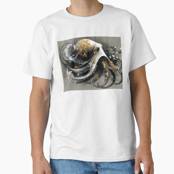 Ink and Gold Tide: An Octopus's Dance Classic T-Shirt