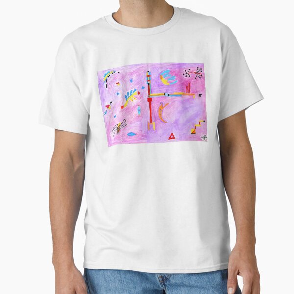 geometric abstract in a pink sea Classic T-Shirt