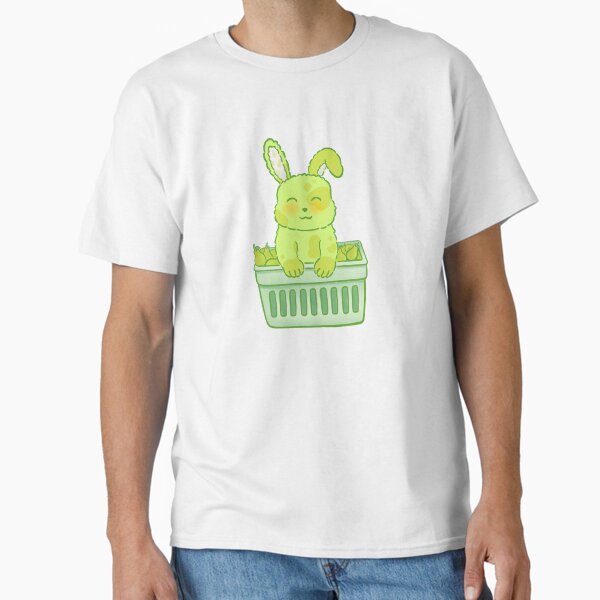 Pear Bunny in Shopping Basket – Cute Kawaii Pastel Animal Design Classic T-Shirt