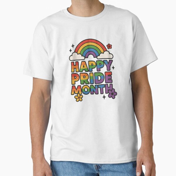 Pride Month Rainbow Flowers Design | LGBTQIA Celebration Classic T-Shirt