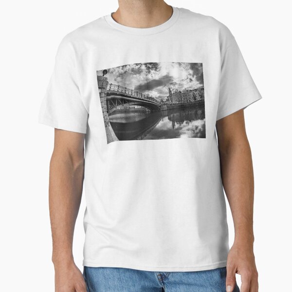 Black and White Bridge Over Water Classic T-Shirt