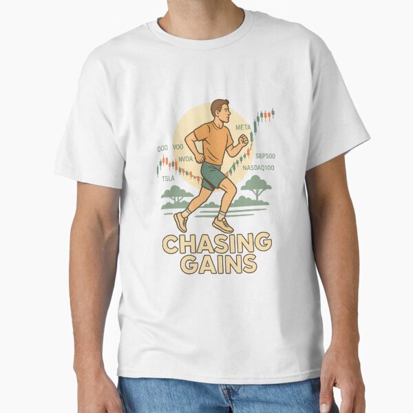 Chasing Gains - Retro Runner Meets the Stock Market Classic T-Shirt