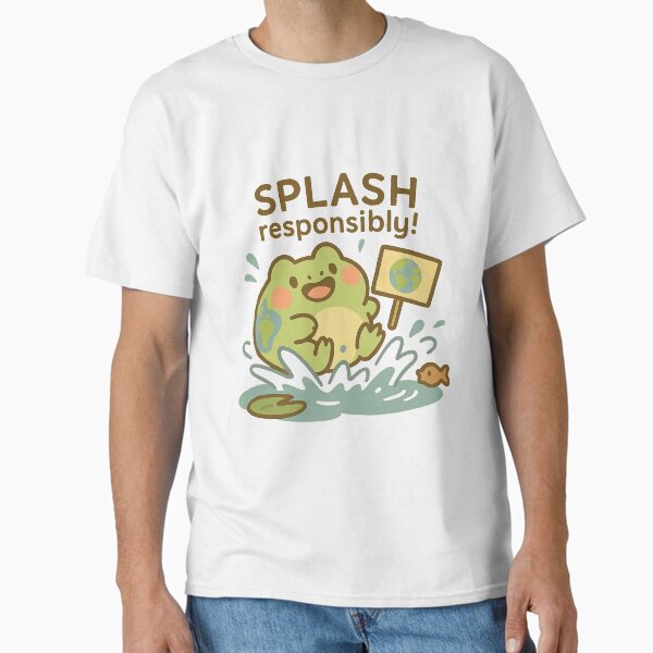 Earth Frog Sticker Water Splash Eco Cute Planet Classic T-Shirt