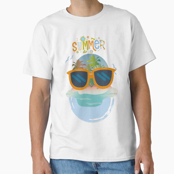 Retro Summer Vibes, Tropical Sunglasses Design Classic T-Shirt