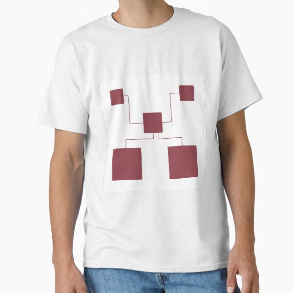 Crimson Plum Geometric Line Art Classic T-Shirt