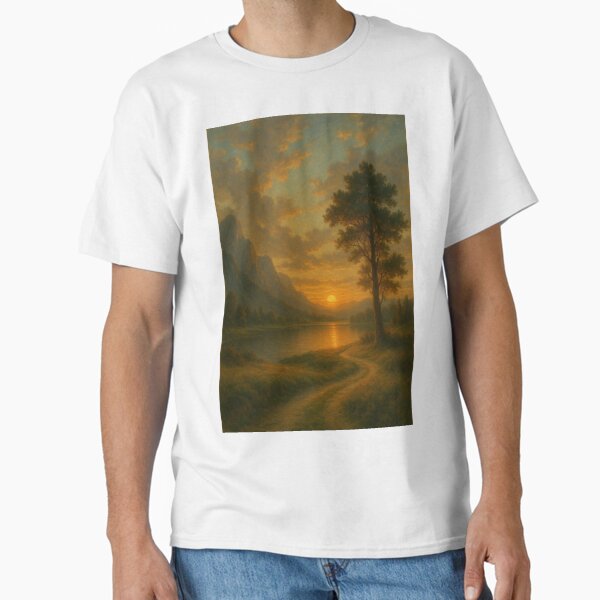 The Breathing Landscape (9/∞) - Golden Path at Sunset Classic T-Shirt