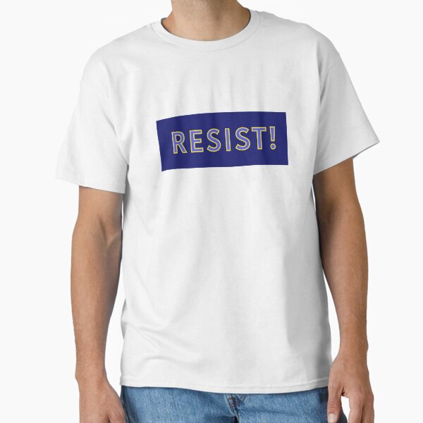\Resist glowing blue letters on dark blue Classic T-Shirt