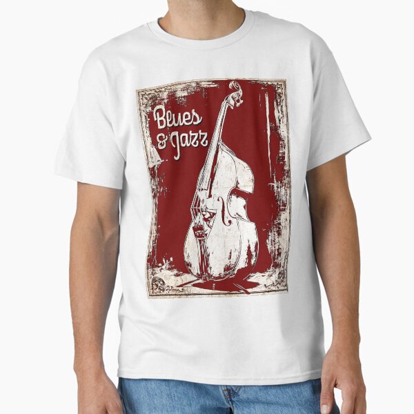 Blues & Jazz Upright Bass in colors Classic T-Shirt