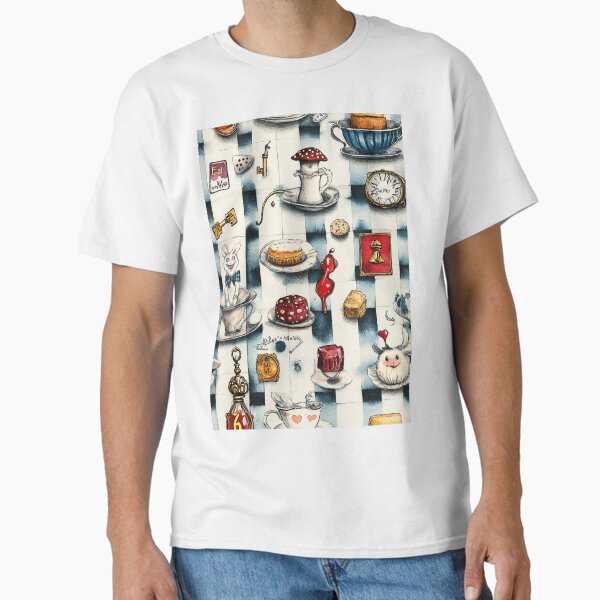 Whimsical Wonderland Tea Party With Painted Roses Classic T-Shirt