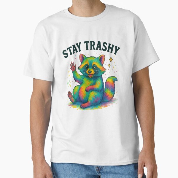 Stay Trashy Watercolor Raccoon Classic T-Shirt