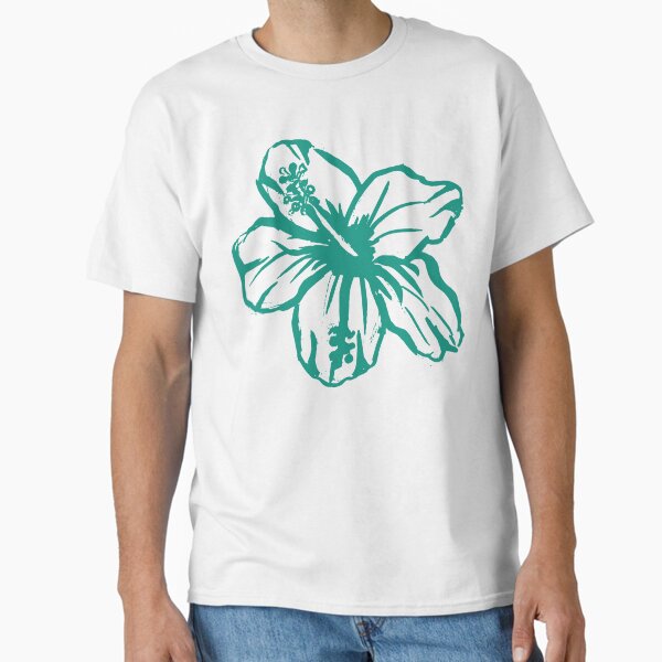 Tropical Turquoise Hibiscus flower Classic T-Shirt