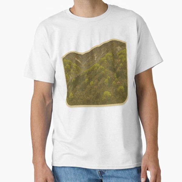 Mountain Forest Harmony | Retro Japanese Nature - Tranquil Green Landscape Classic T-Shirt